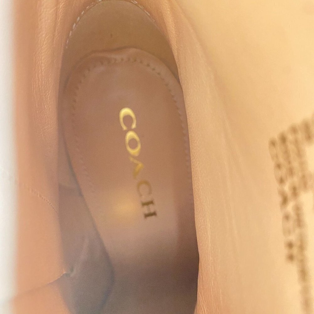 COACH Women's Iona Suede Platform High Block Heel Booties Boots Light Brown 9 - Picture 8 of 11
